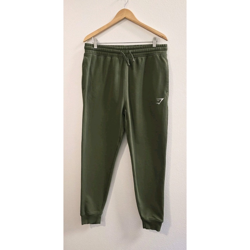 Gymshark Sweatpants Men's Size Large Green Joggers Drawstring Gym Workout